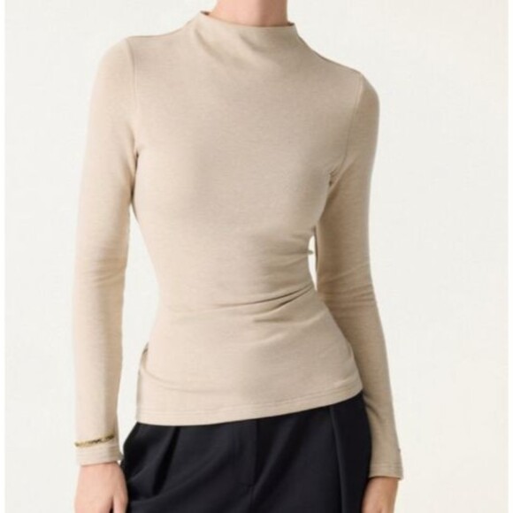 OGL Tops - OGL EcoMousse ProWarm Mock Neck Long Sleeve Brami Top Biege Size Medium